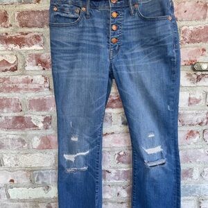 Madewell High Rise - Cali Demi-boot  Distressed Jeans
